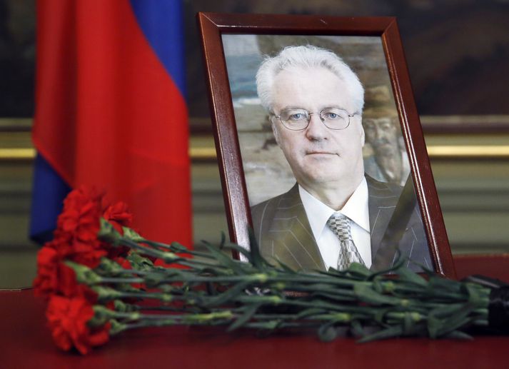 Vitaly Churkin lést í lok febrúar, degi fyrir 65 ára afmælisdag sinn.