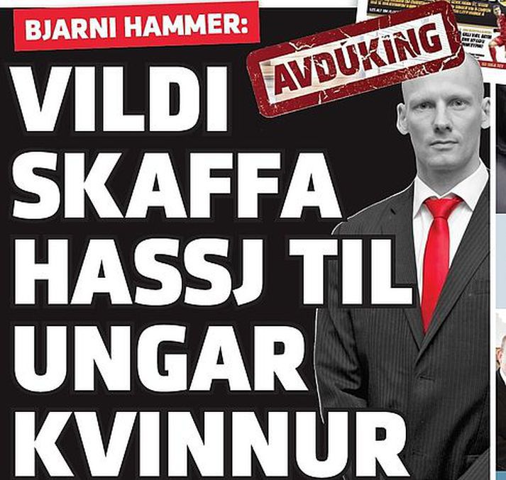 Bjarni var „avdúkaður“ á forsíðu Sósíalsins.