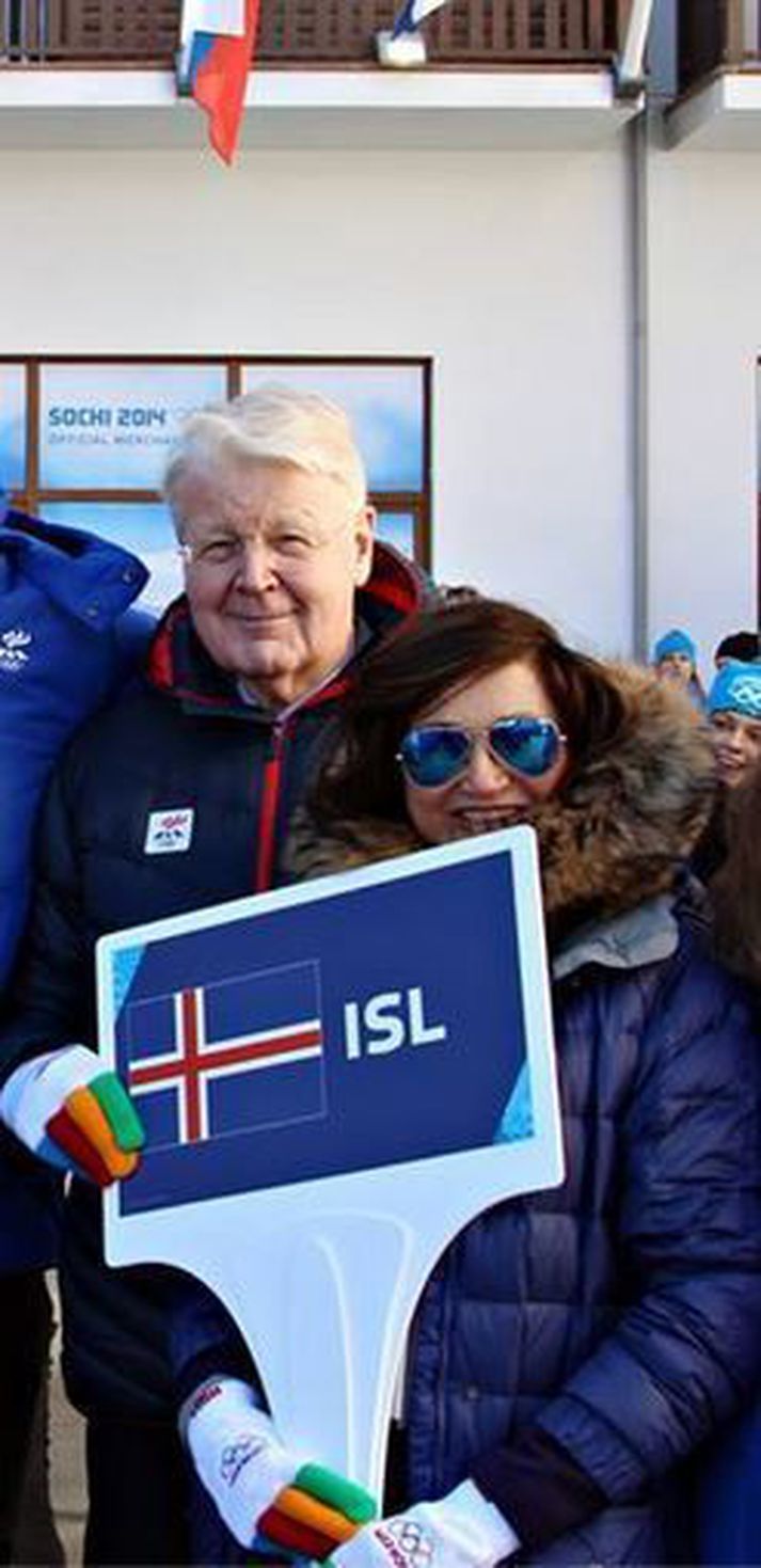Forsetahjónin eru glæsileg í nýju fingravettlingunum.