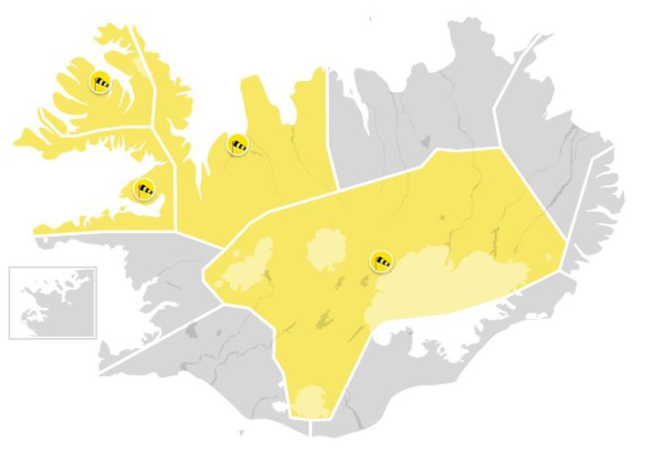 Það mun blása hressilega á miðhálendinu og norðvestanverðu landinu í dag.