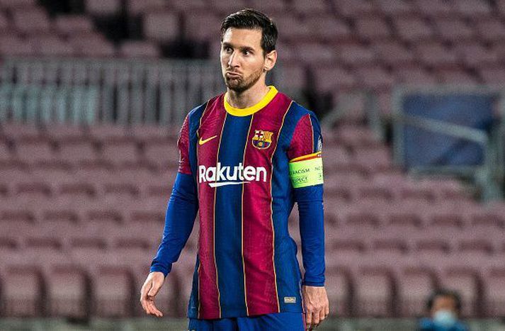 Messi með svipbrigði í sigrinum nauma á Dynamo Kiev í gær.