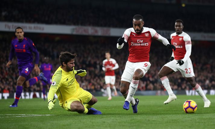 Lacazette skoraði mark Arsenal í kvöld.