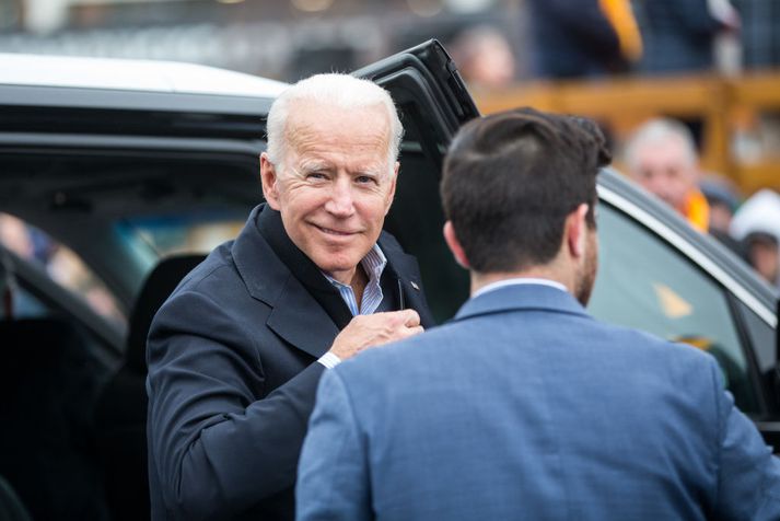 Joe Biden tilkynnti í gær um framboð sitt til embættis forseta Bandaríkjanna. Hann þykir einna sigurstranglegastur meðframbjóðenda sinna í Demókrataflokknum.