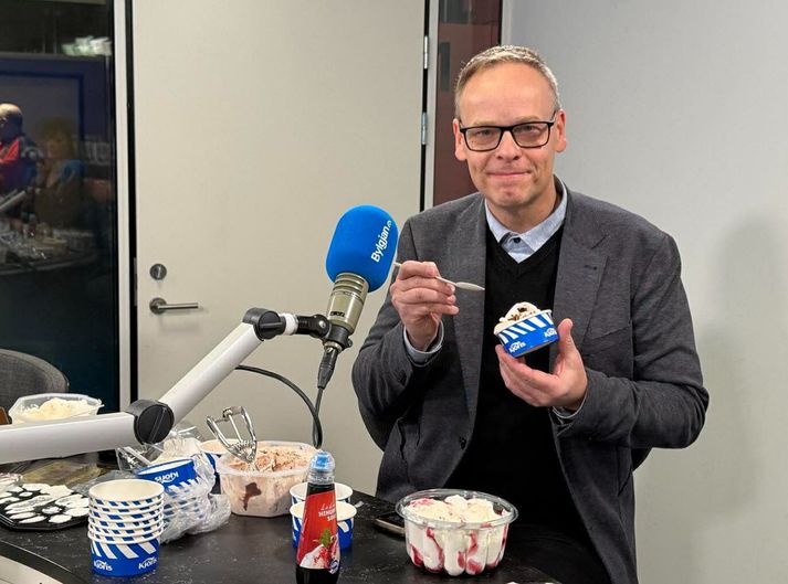 Elías Þór Þorvarðarson kom með nesti með sér í Bítið.