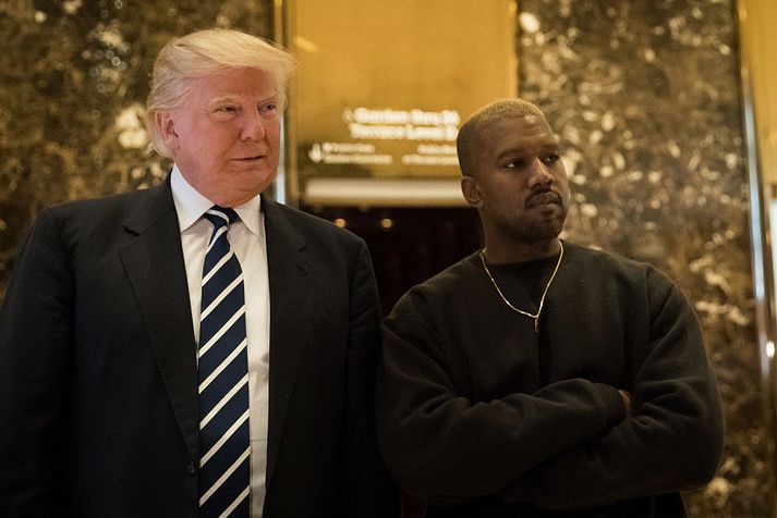 Donald Trump og Kanye West í Trump Tower í dag.