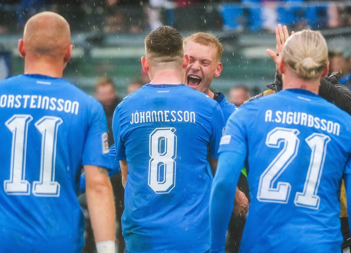 Orri Steinn Óskarsson var í stuði gegn Búlgaríu í dag.