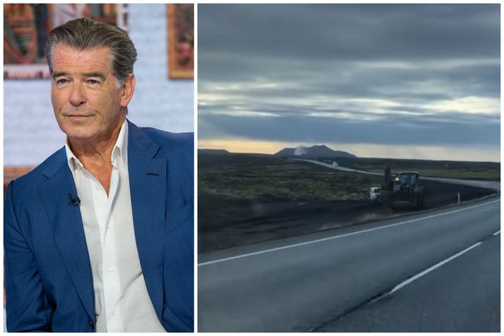 Pierce Brosnan hefur það huggulegt á rúntinum, ef marka má myndbandið sem hann birti í dag á Instagram.