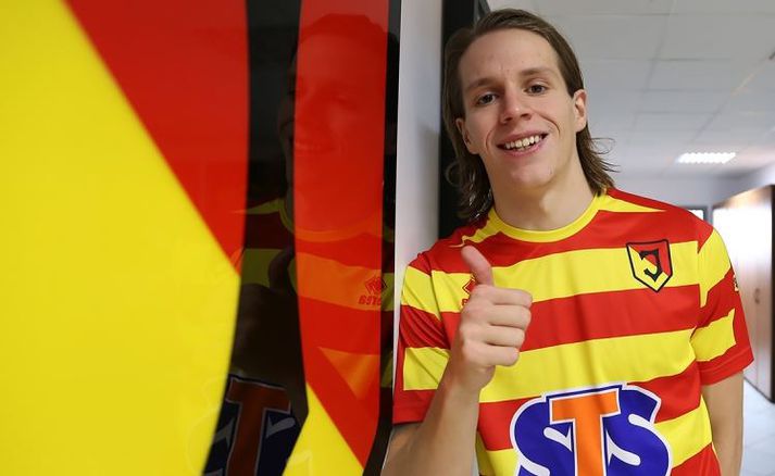 Böðvar í búningi Jagiellonia Bialystok.
