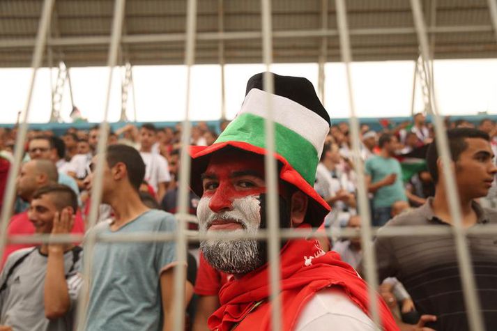 Þessi Palestínumaður getur ekki séð landslið sitt á heimavelli á næstunni.