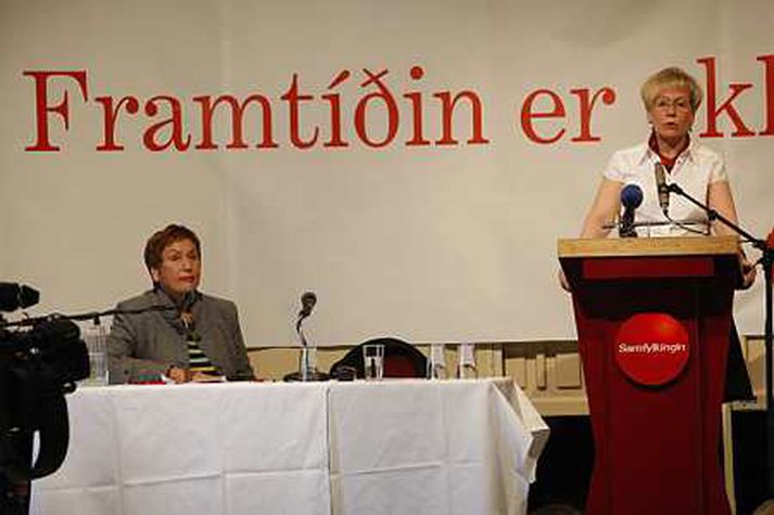 Frá flokksstjórnarfundi Samfylkingarinnar.