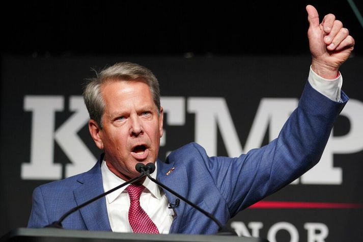 Brian Kemp stóð af sér atlögu frambjóðanda Trump í baráttu um ríkisstjóratilnefningu repúblikana í Georgíu.