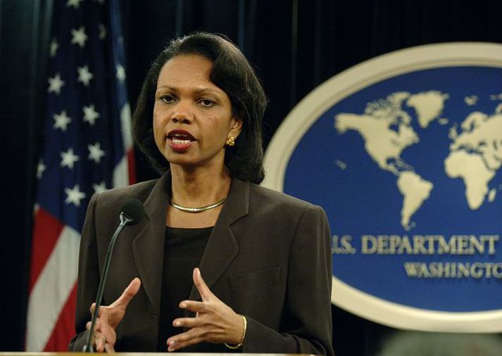 Condoleezza Rice utanríkisráðherra Bandaríkjanna neitar að tjá sig um ásakanirnar.