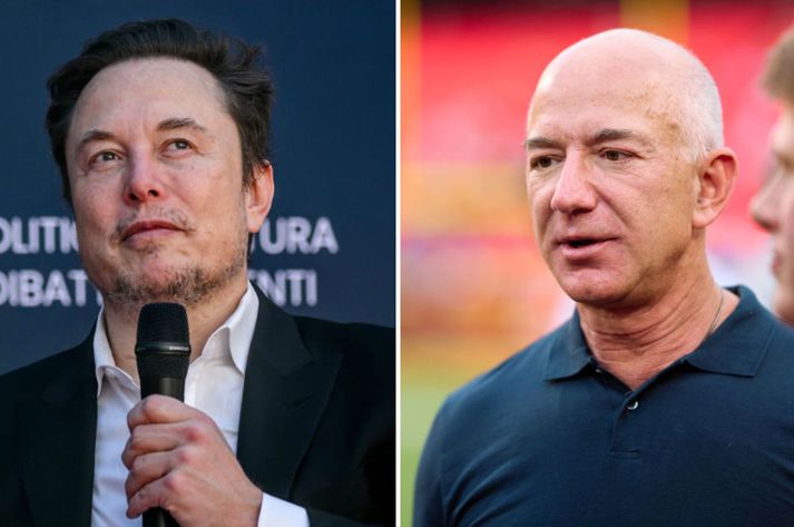 Jeff Bezos og Elon Musk eru í hópi ríkustu manna heims.