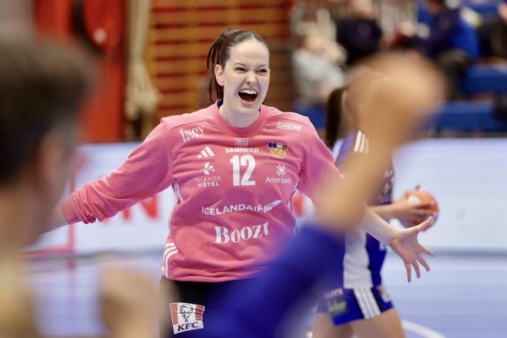 Hafdís var frábær í liði Íslands í dag.