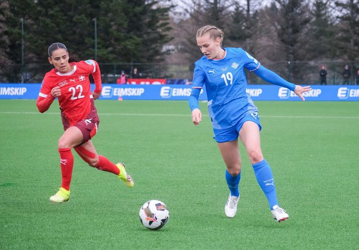 Áslaug Munda Gunnlaugsdóttir á að baki tuttugu A-landsleiki og gæti bætt þeim 21. við í fyrsta leiknum á endurbættum Laugardalsvelli.