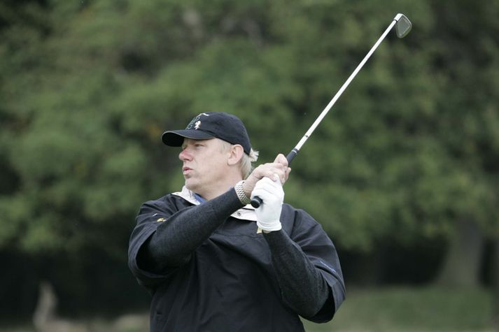 Schmeichel er mikið í golfi þessa dagana.