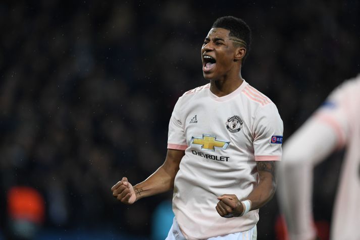 Rashford fagnar marki sínu