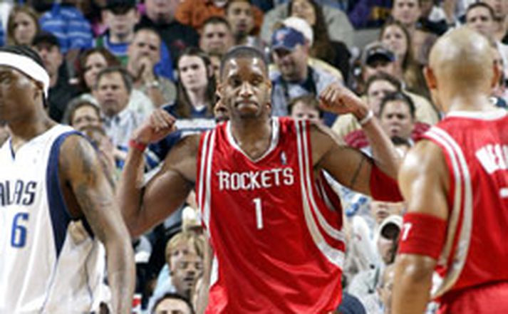 Tracy McGrady var fjarri góðu gamni í síðari hálfleik gegn Utah og það átti stóran þátt í tapi Houston, sem var heillum horfið í fjarveru hans