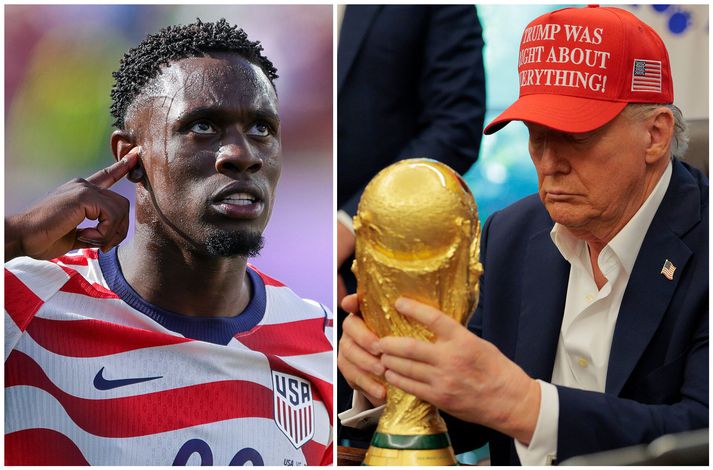 Folarin Balogun fær að spila leikinn annað kvöld og Donald Trump Bandaríkjaforseti er sáttur.