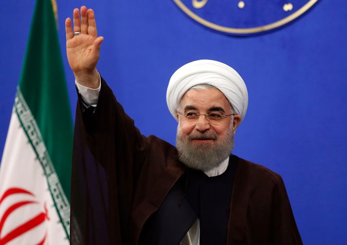 Hassan Rouhani náði endurkjöri sem forseti Írans með afgerandi meirihluta.