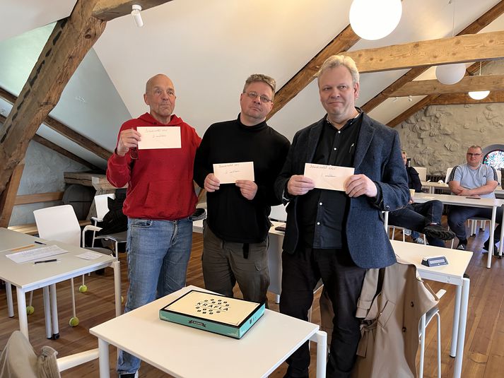 Gísli Ásgeirsson, Ölvir Gíslason og Gísli Ásgerisson hrepptu fyrstu þrjú sætin.