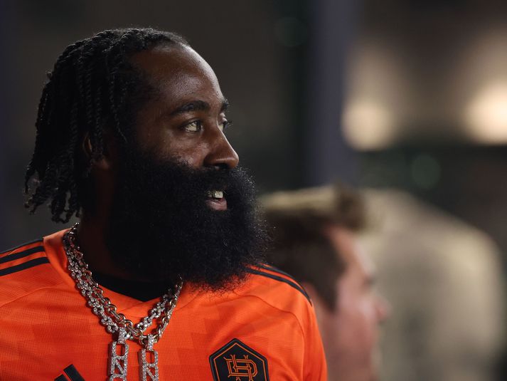 Harden var mættur á leik Inter Miami og Houston Dynamo á dögunum.