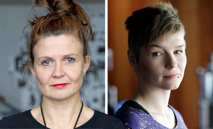 „Í kvöld kvaddi ég pólitíkus. Mér leið eins og ég væri í jarðarför og ég lýg engu þegar ég segist hafa grenjað úr mér augun við öll tilfelli þar sem ég hef þurft að horfast í augu við þetta brotthvarf,“ segir Hildur (til hægri) um brotthvar Sóleyjar.