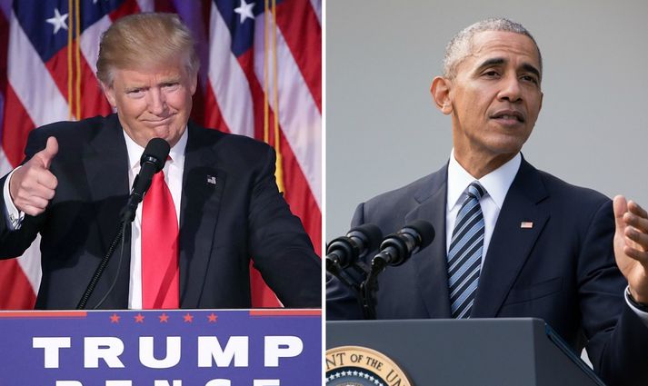 Donald Trump og Barack Obama.