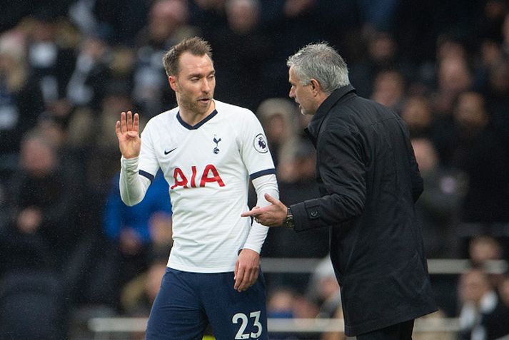 Eriksen fær skilaboð frá Mourinho.