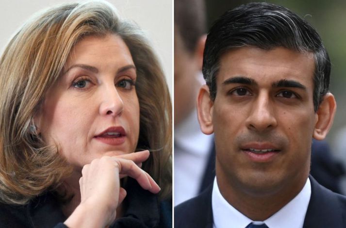 Rishi Sunak og Penny Mordaunt í fyrsta og öðru sæti eftir fyrstu umferð.