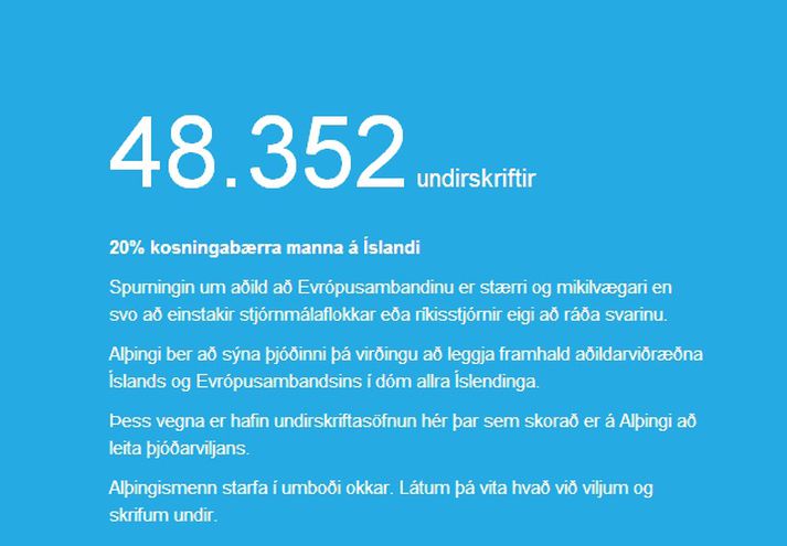 Skjáskot af vefsíðu Þjóð.is
