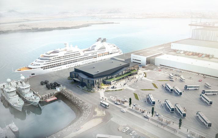 Farþegamiðstöðin er við Viðeyjarsund. 