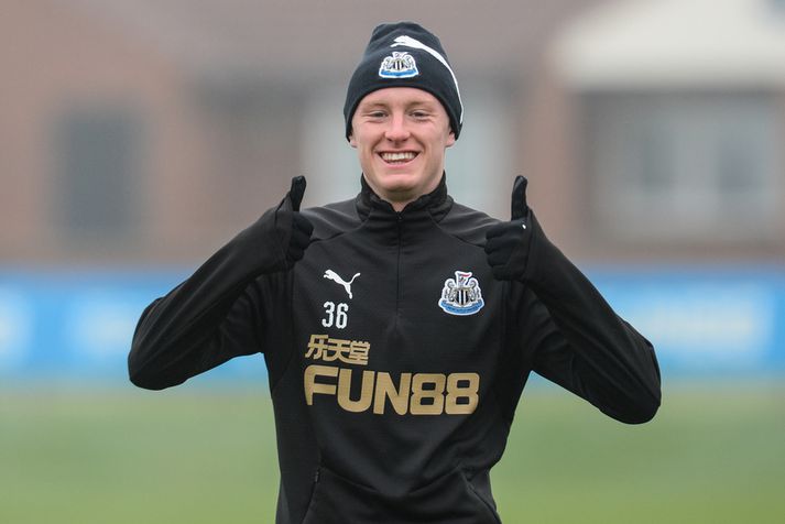 Sean Longstaff á æfingu með Newcastle United.