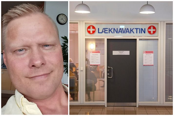 Albert Símonarson greindi frá slysinu á Facebook-síðu sinni í gær. Hann var staddur með dóttur sína á Landspítalanum þegar Vísir náði tali af honum í kvöld en hún kvartar enn undan verkjum.