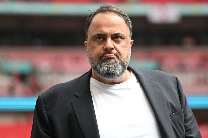 Evangelos Marinakis var ekki sáttur eftir leikinn og vildi greinilega að allir vissu af því.