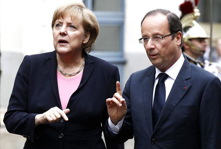 Angela Merkel, kanslari Þýskalands, og François Hollande, forseti Frakklands, leggja á ráðin.