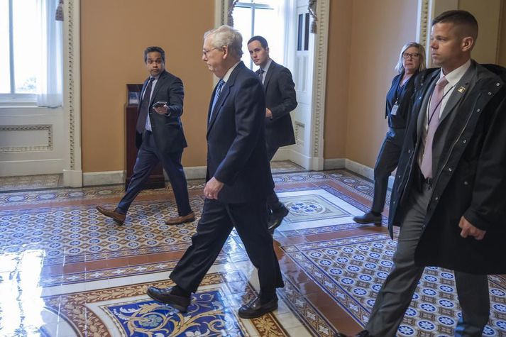 Mitch McConnell er leiðtogi Repúblikana í öldungadeild Bandaríkjaþings.