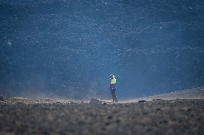 Viðbragðsaðilar við gosstöðvarnar eru fámennir.