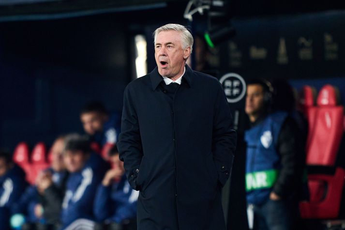 Carlo Ancelotti, knattspyrnustjóri Real Madrid, minnir á að liðið þurfi enn að spila seinni leikinn gegn Liverpool til að tryggja sér sæti í 8-liða úrslitum Meistaradeildar Evrópu.