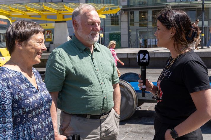 Hallbera Jóhannesdóttir og Gísli Gíslason ræddu við Svövu Kristínu Gretarsdóttur í Manchester í gær.