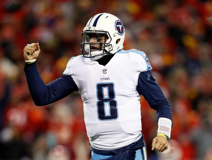Marcus Mariota, leikstjórnandi Títana, skoraði eitt skrautlegasta snertimark seinni ára í nótt.