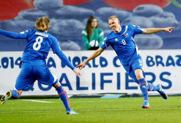 Kolbeinn Sigþórsson skoraði sitt 14. landsliðsmark í kvöld.