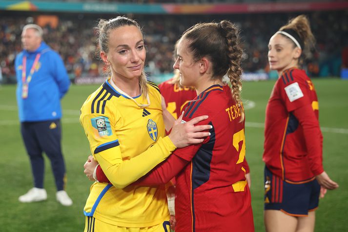 Kosovare Asllani eftir tap Svía í undanúrslitum HM á móti verðandi heimsmeisturum Spánar.