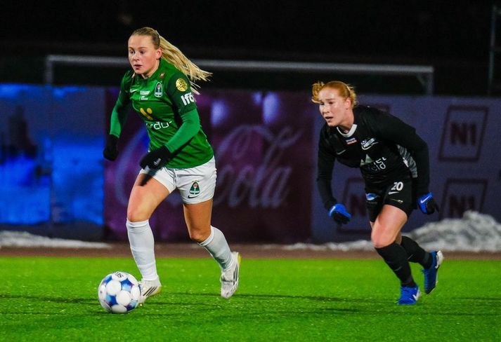 Hrafnhildur Ása Halldórsdóttir átti góðan leik fyrir Blika.