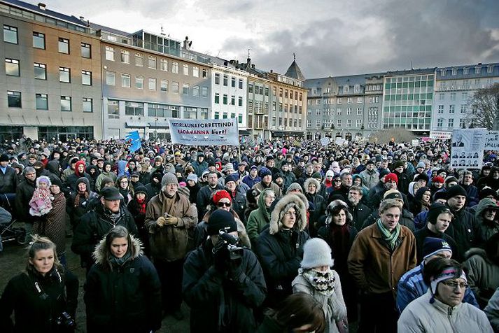 Fjölmörg mótmæli hafa verið haldin á Austurvelli frá hruni og virðist ekkert lát á.
