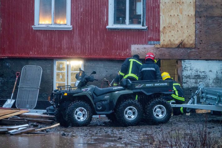 Frá aðgerðum í kjölfar aurskriða sem féllu í Seyðisfirði árið 2020.