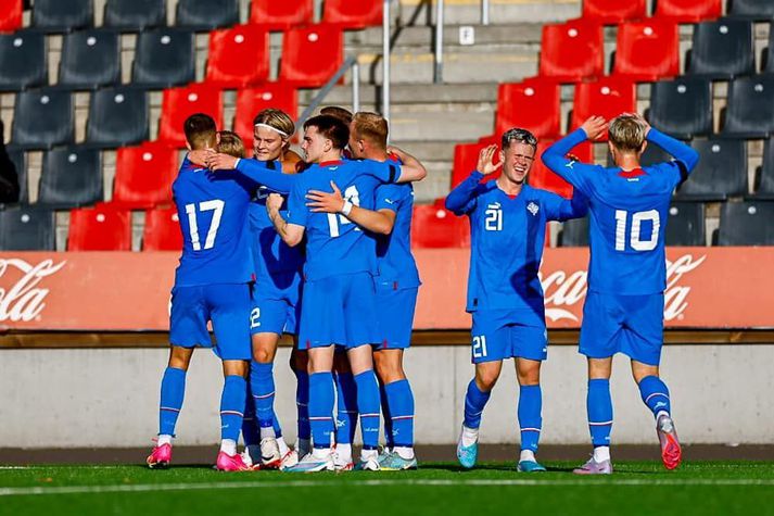 Andri Lucas Guðjohnsen skoraði fyrra mark Íslands í leiknum.