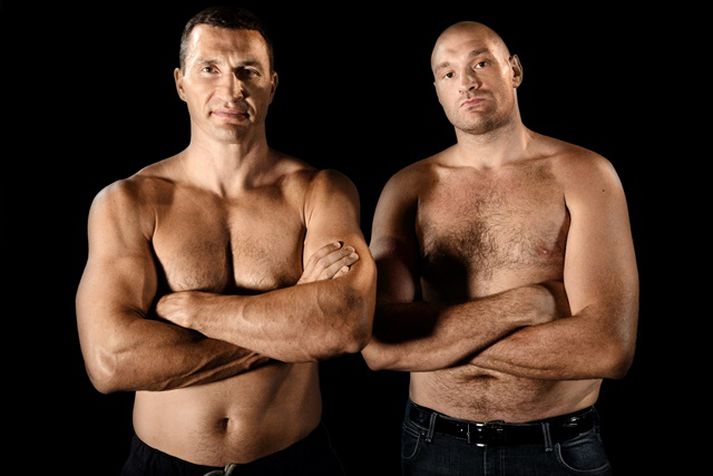 Fury vann óvæntan sigur þegar þeir Klitschko mættust í fyrra.