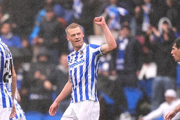 Orri Steinn skoraði þriðja mark Sociedad en þurfti að sjá sína menn missa leikinn niður í jafntefli.