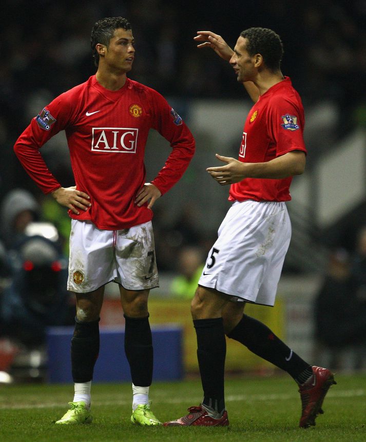 Ronaldo og Ferdinand léku saman hjá Manchester United frá 2003 til 2009.